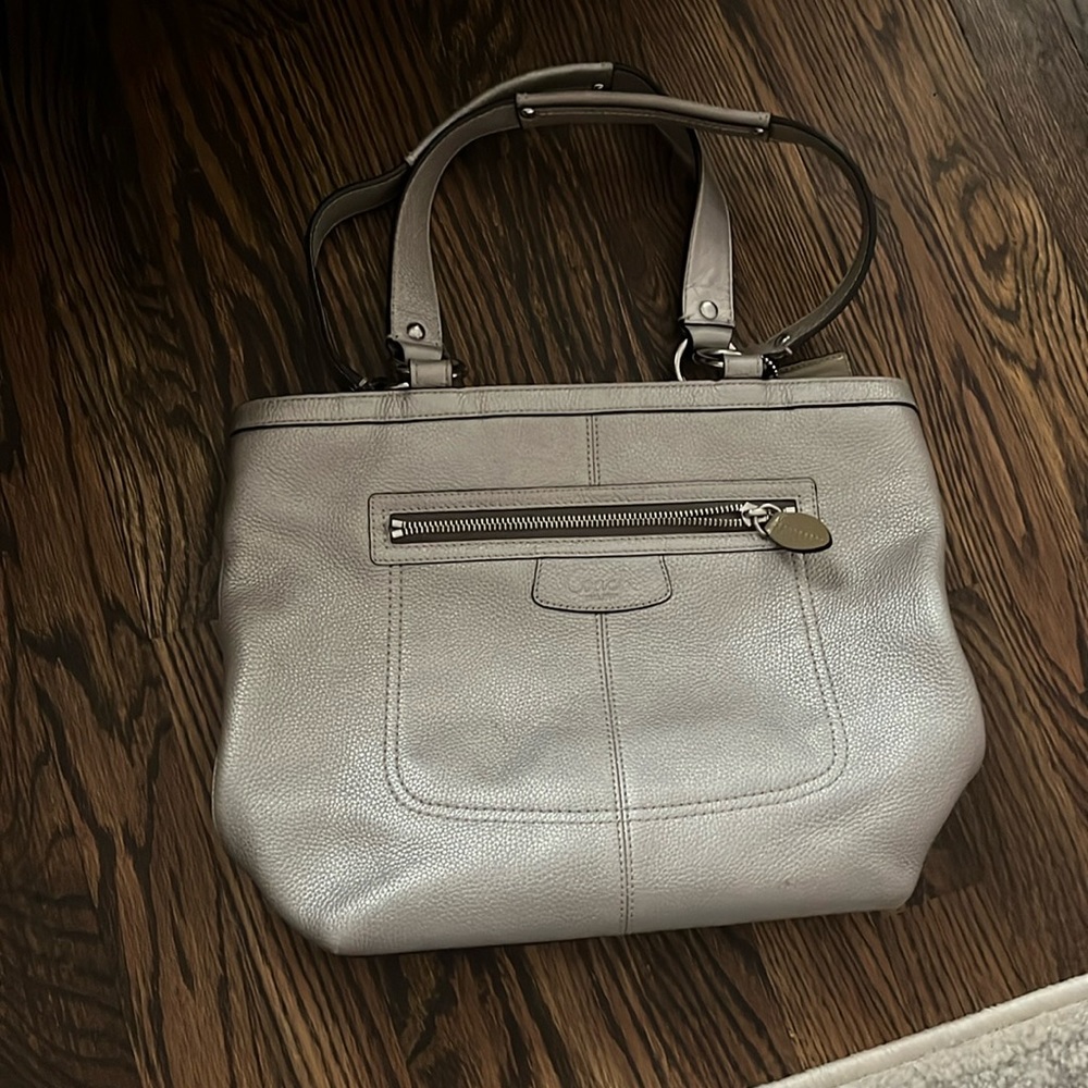 Genuine silver Coach bag